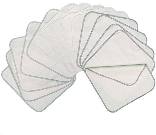 avo+cado Einlagige Flanellwaschlappen aus Bio-Baumwolle - 15 Stück - Mehrweg Baby Waschlappen als Ersatz für Feuchttücher (Farbe: Grau)