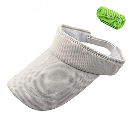 MOLIWEN Visier Parasoll för Golf Tennis Racing Jogging Sport, Sport Cap Luft Hat Fritid Anti-UV-hattar för kvinnor och män Skyddskläder Visir, Beige