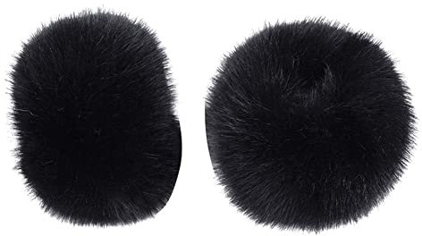 ihreesy 1 Paar Damen Kunstpelzmanschette,Armband Winddichte Kunstpelz Fellstulpen Handgelenkmanschetten Warm Winter Armstulpen Flauschig Plüschmanschetten 33cmx12cm,Schwarz