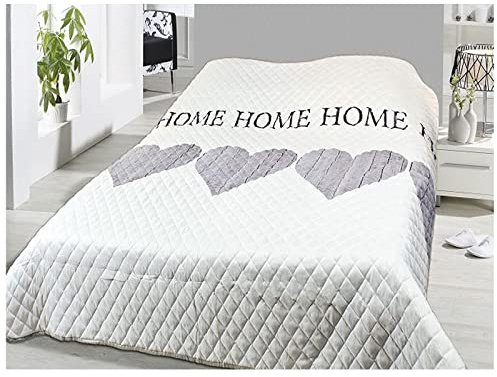 heimtexland ® Bettüberwurf Tagesdecke Steppdecke 220x240 Landhaus Deko Bettdecke Schlafzimmer Plaid Gesteppt Typ456 Landhaus Home Herzen
