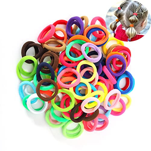 25 Farben Baby Haargummis Weiche Elastische Haargummis, Nenjindz Baumwolle Haarbänder für Baby Mädchen, mehrfarbige Haargummis Pferdeschwanz für Mädchen Kleinkinder (100 Stück)