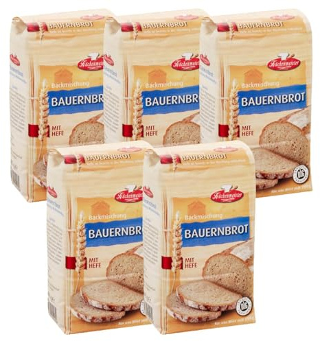 BIELMEIER KÜCHENMEISTER Brotbackmischung Bauernbrot 5 x 500 g I Brotbackmischungen für Brotbackautomat & Ofen I Brot mit Backmischung einfach gemacht