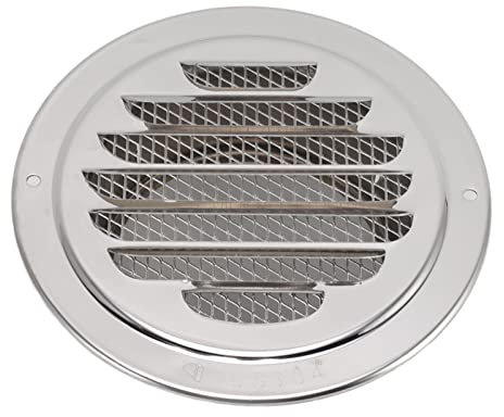 Haofy Lüftungsabdeckung 304 Edelstahl Runde Abluftkanal Grillkappe für Küche und Bad Flache Abdeckung aus feinem Metallgitter 100 mm / 3,9 Zoll