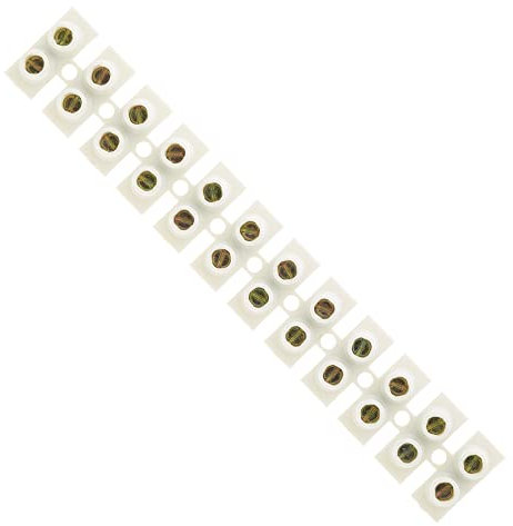 Morsettiera Da 10A Amp, Morsetti Elettrici A 12 Vie, Strisce Di Connettori Elettrici In Nylon Bianco, Blocchetti Di Cioccolato Per Cavi Di Collegamento/Giunzione