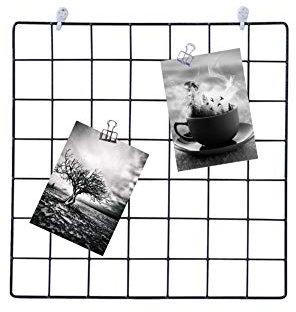 Draht-Wandgitterplatte, Foto-Hängedisplay, Metallgitter-Wanddekoration, multifunktionales hängendes Bild, DIY-Wandkunst-Display, Memoboard, Wandaufbewahrungs-Organizer/63 ( Color : Black , Size : 4pcs