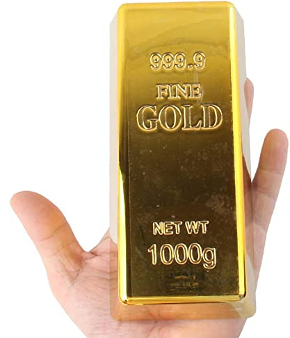 Gefälschte Goldene Ziegel, Realistischer Goldbarren, Gefälschter Goldener Ziegel Für Handwerk, Goldbarren Für Filmrequisite Neuheit Geschenk Scherz (16.5x7.5x4.5cm, 1/2/3/4 Stück)
