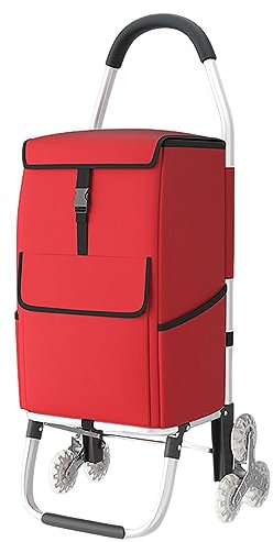 Carrello Spesa 3 Ruote Scale, Carrello Portaspesa Pieghevole, Carrello Leggero 2 in 1 con Borsa Impermeabile Rimovibile, 60 L, per Spesa, Lavanderia, Campeggio (D)