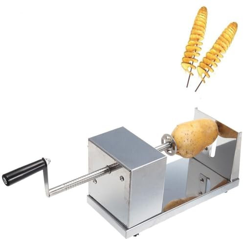 Affettatrice a spirale per patate in acciaio inox con 2 lame per casa, ristoranti, snack bar