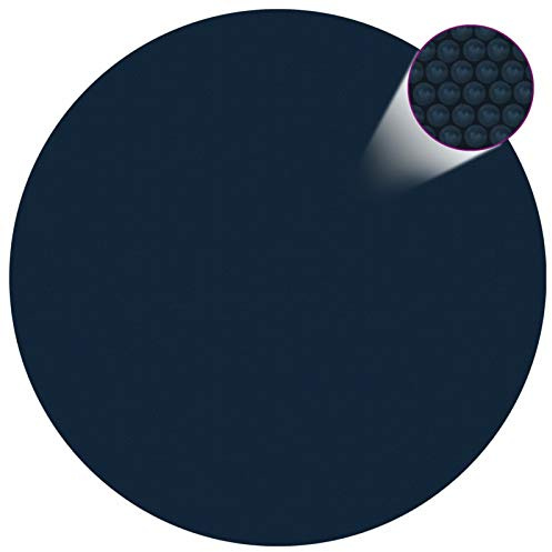 Homgoday Poolskydd Pool Solarpresenning Flytande Solarfolie Pool Avdeckplane Solar-Poolskydd Poolvärmare Poolvärmare för vattenuppvärmning, värmepresenning Rund PE 417 cm Svart och Blå
