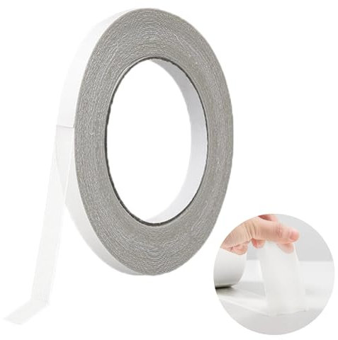 AUCANNIO Grid Double Tape, Super Sticky Clear Carpet Tape, Super Sticky Double Mounting Tape with Fiberglass Mesh for Carpet Fix, Home Office Wall Decor, DIY Crafts, Car Glass Deco (15mm×20m)