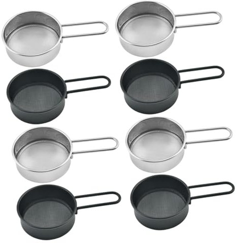 CAFIEDR Set mit 8 kleinen Mehlsieben aus Edelstahlgeflecht – Mehrzweck-Küchenwerkzeug zum Backen, Sieben von Öl und Pudern