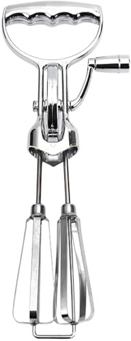 Rotary Egg Beater, 12 Inch Manual Hand Mixer, Egg Beaters Hand Crank with Double Head, Labor-saving Stainless Steel Hand Beater for Home Kitchen