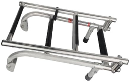 perfk Échelle de Bain télescopique pour Bateau, 4 marches en Acier Inoxydable, Antidérapante, Télescopique, Adaptée à Divers Hors-Bord et Yachts, Argenté