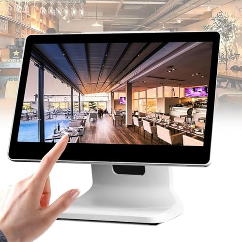 Kommerzielle Registrierkassen,15,6-Zoll-LCD-Touchscreen-Registrierkasse,4GB RAM+64 GB SSD,Registrierkassen-Bildschirmmonitore Für Einzelhandelsgastronomie, Mehrwinkelverstellbar