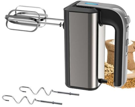 Mini Batidor De Mano Eléctrico De Acero Inoxidable, Ajuste De Cinco Velocidades Y Diseño De Doble Varilla a Juego, Batidor De Huevos Whirlwind 30S, Enfriamiento Por Circulación Para Crema De Huevo