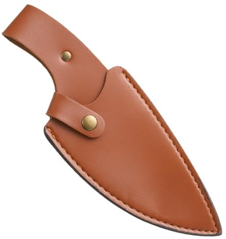 sourcing map Fundas para cuchillos, 9.4 x 3.1 pulgadas, de piel sintética, protector de bordes de cuchillos, funda universal para cuchillos para cocina doméstica, color marrón