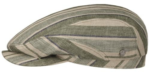LIERYS Leinen Flatcap Made in EU Herren Sommer beige-grün M (56-57 cm)