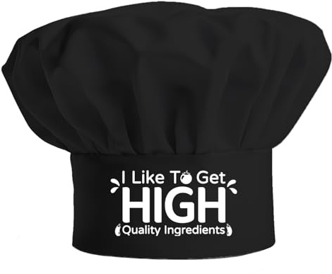PLIGREAT Divertente cappello da chef regolabile da cucina nero Baker Grill BBQ Cap Piccolo Vegatables modello cappello da chef per uomini donne padre madre marito moglie, Nero