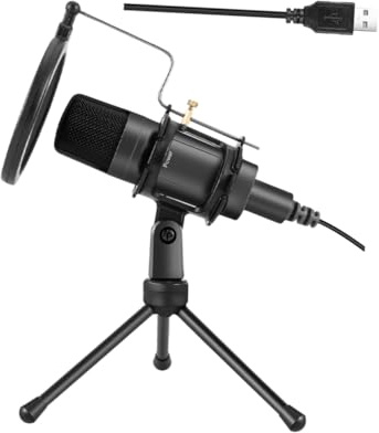 DOITOOL USB-mikrofon Kondensatormikrofon Tischmikrofon für Spiele Computermikrofon Mikrofon-Set mit Stabiler Verbindung und Klarer Klangwiedergabe