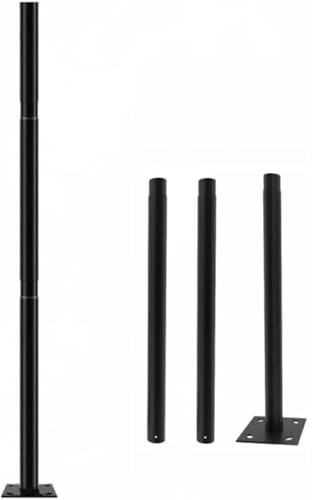 Vetrineinrete® Palo verticale staffa per lampione ufo stradale 3 metri in sezione da 1 metro supporto in metallo componibile per faro