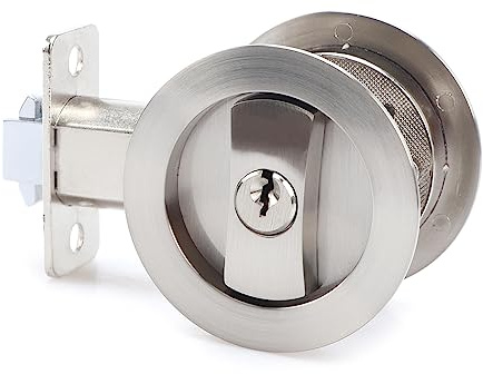 Serratura per porta scorrevole rotonda con chiavi, per la privacy, sostituisci l'hardware della porta danneggiata rapidamente e facilmente per porta