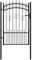 Portail de clôture avec pointes de lance - Noir - 103 x 200 cm - Barrière en acier pour jardin et entrée - Durable et sûre
