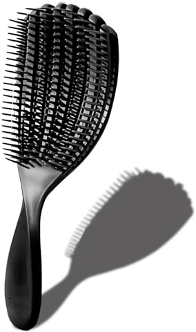 Small Detangling Hair Brush, Curly Hair Brush, Vented Styling Brush for Wet & Dry - Eliminates Tangles, Anti Static, Reduces Breakage, Bounce Curl Hairbrush for Men Women Girls and Kids (Black)