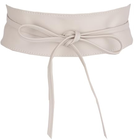MIRROSI Taillengürtel Wickelgürtel aus Echtleder, Schleife mit breitem Bund (mit breitem Bund zum Wickeln (7cm Breit, 265cm lang) OBi Gürtel, Bindegürtel, Schnürgürtel, Wickelgürt