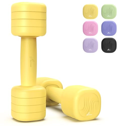 Sportneer Hanteln Frauen Set Verstellbare, Hanteln zu je 2,5 kg oder 5 kg | 2er-Set Kurzhanteln Gewichte mit rutschfestem TPU-Griff, 4 bzw. 5 Gewichtsstufen für Zuhause Home Gym & Krafttraining