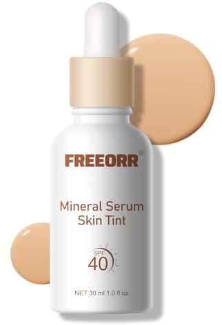 KYDA Mineral Sérum Skin Tint, SPF 40 Tinted Serum Foundation, hydratant enrichi en niacinamide, peau rayonnante pour une couverture légère, 1 Fl Oz, beige nude
