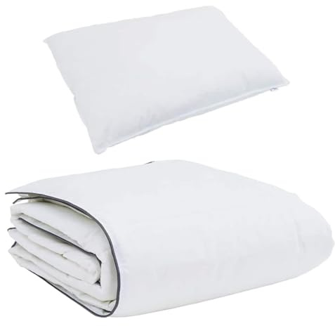 vidaXL Duvet Invernale con Cuscino 2 PCS Bianco Piuma D'Anatra, Decorazione Moderna per la Camera, Set di Biancheria di Lusso, Piumone Confortevole e Caldo, Biancheria per Sonni Ristoratori