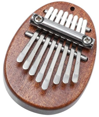 STOBAZA Mini Kalimba de Pulgar Piano de Mano Portátil de Madera 8 Tonos, Instrumento Musical Ligero y Fácil de Tocar para Niños y Adultos en Cualquier Lugar