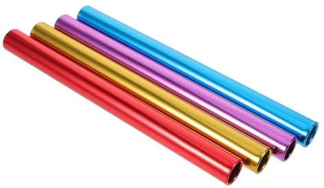Mipcase Lot de 4 Bâtons de Relais en Aluminium Multicolores 27 CM Bâtons de Course en Métal pour Compétitions et Sports de Plein Air Kit Complet pour Relais Athlétisme