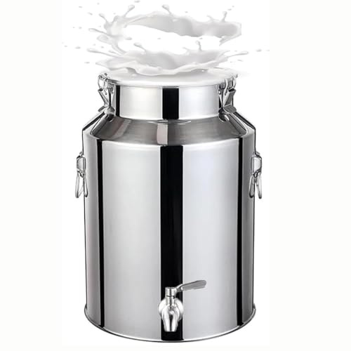 aliooila Bidon à Huile en Acier Inoxydable avec Robinet, Seau INOX avec Couvercle pour Huile Et Aliments pour Stockage(Capacity,14L)