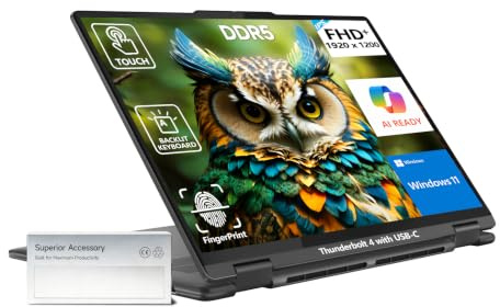 Lenovo Yoga 7i 2 in 1 Laptop Touchscreen Computer, 16 2K IPS Touch Screen Convertible Copilot+ AI PC, Intel Core Ultra 5, 16GB DDR5 512GB SSD Windows 11 Pro, Backlit Keyboard, Fingerprint,Thunderbolt