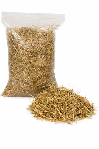 Hinzman Farms Natural Non GMO Organic Wheat Straw Bedidng and Garden Mulch. Dry Affordable Cushioned Animal Bedding for Stray Cats Dogs Chicken Farm Pets Warm Nestings Garden Mulch (1, Pounds)