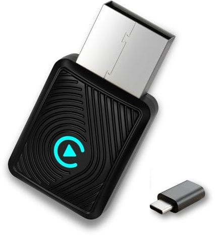 Adaptador CarPlay Inalámbrico y Android Auto 2 en 1 - WiFi 6 5GHz Mini USB Convierte Cable a Inalámbrico - Plug & Play Conexión Rápida 9s para iPhone iOS 10+ Android 11+ Coches 2016+