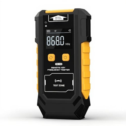 Cryfokt Tester per Chiavi Remote, Rilevatore di Frequenza Chiavi per Auto con Display LCD per 315 433 868 902 MHz, Tester per Telecomando a Infrarossi, Tipo C e Alimentato a Batteria