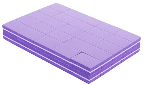 Nagelpolierblock aus Schwamm für Maniküre und Nagelverlängerung | Violett, zum Entfernen von Kleber und Oberflächenpolitur, für Kunstnägel, 50 Stück, für Reise