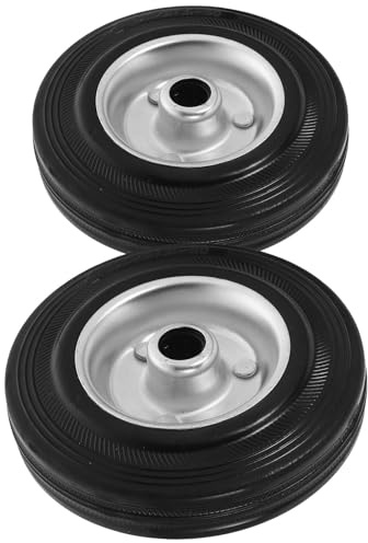 MAGICLULU 2 Ruedas de Repuesto para Carrito Compra 5 Pulgadas, Ruedas de Goma Negras Rotación 360°, Dirección Flexible y Silenciosas para Carritos Utilitarios y Plataformas Rodantes