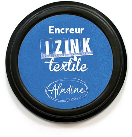 Aladine – Izink-Pigment-Textil-Stempelkissen. Stempelkissen für Spezial-Stoff-Stempel – Farbe Hellblau, Himmelblau, Sky