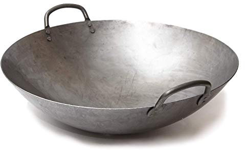 Craft Wok Grande Wok da 40 cm in Stile Canton Pesante e Martellato a Mano in Acciaio al Carbonio (fondo arrotondato)/731W87