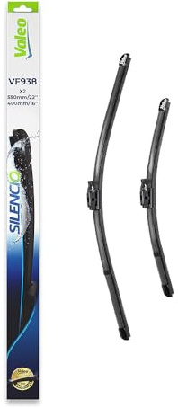 Valeo Silencio Kit de 2 Balais d'Essuie-Glace Plats VF938 - Avant - 550 mm / 400 mm - Remplacement d'Équipement d'Origine, Fabriqués en France - 577938