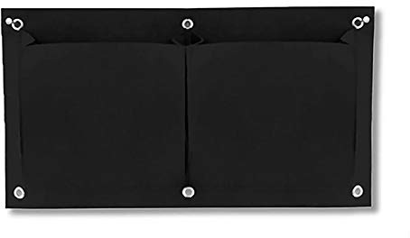 tooloflife Wand-Pflanzsäcke zum Aufhängen, Pflanztaschen für Blumentöpfe in Schwarz, für Balkongeländer, Zaun, Blumen, Kräuter- und Gemüsepflanzen (horizontal-2 Taschen)