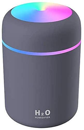 Essential Oil Diffuser Portable Colorful Cool Mini Humidifier, 300ml USB Personal Desktop Humidifier with 7-Color LED Night Light, Auto-Off, Ultra-Quiet, Suitable for Home, Office, Baby Room, Car