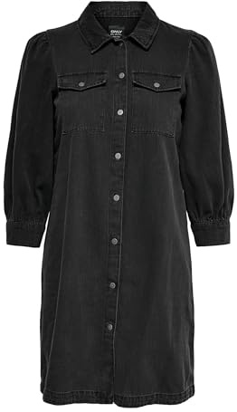 ONLY Femme Onlfelica DNM Dress Noos Robe, Noir Délavé, S EU