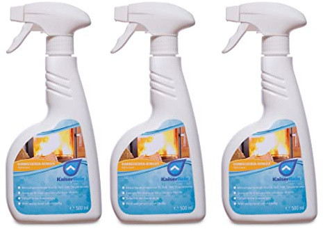 KaiserRein Ofen- und Kamin-Scheiben-Reiniger Spray 3x0,5 L Kamin,- und Ofen,- Glasreiniger Kaminscheiben