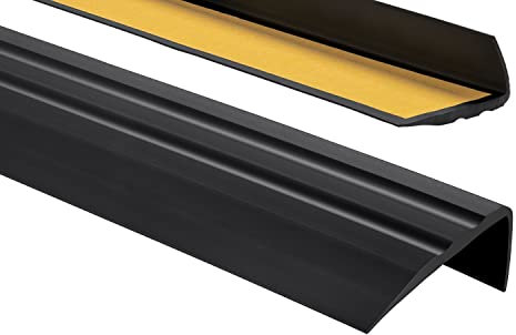 ProfiPVC Treppenkantenprofil PVC 50x25mm, 90 cm - Selbstklebend Winkelprofil Anti-Rutsch Treppenkante, Schwarz
