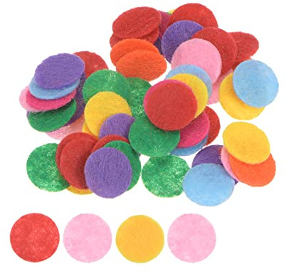 sourcing map 100 Stück runde Filzkreise, 10 mm 3/8 Zoll Bastelfilz-Pads, Vliesstoff-Pads für DIY, Nähen, Handarbeit, Schnittprojekte, Bastelarbeiten, gemischte Farben