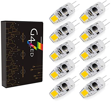 BVCL G4 LED Lampe dimmbar 2W (180LM) - [10er Pack] Ersetzt 20W Halogen, DC 12-24V, flackerfrei, 4000K Naturweiß - Ideal für Innen- und Außenbeleuchtung